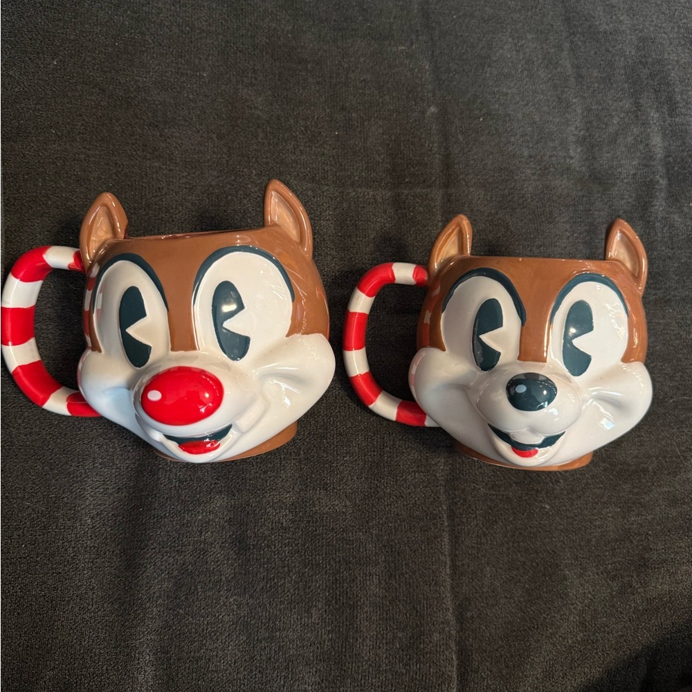 Disney Holiday Christmas Chip and Dale Character Mugs